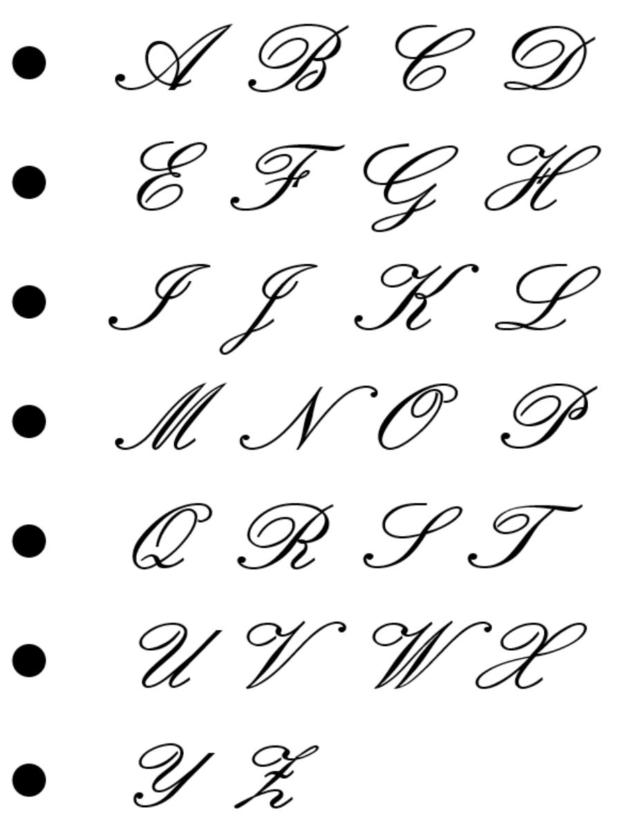 Cursive Writing ABCD Capital Letter