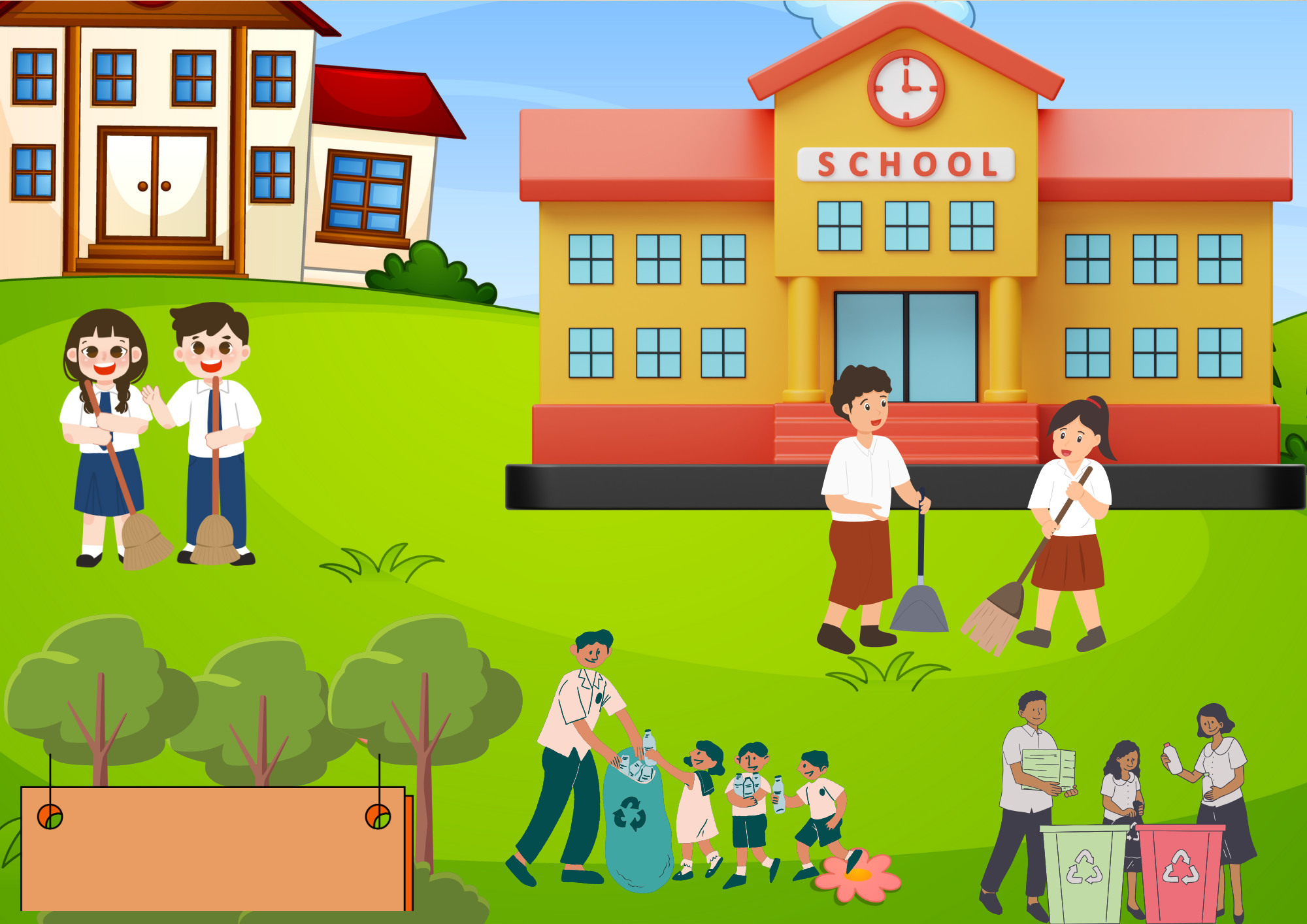 Beautiful School Competition Swachh Bharat Drawing on a School Campus