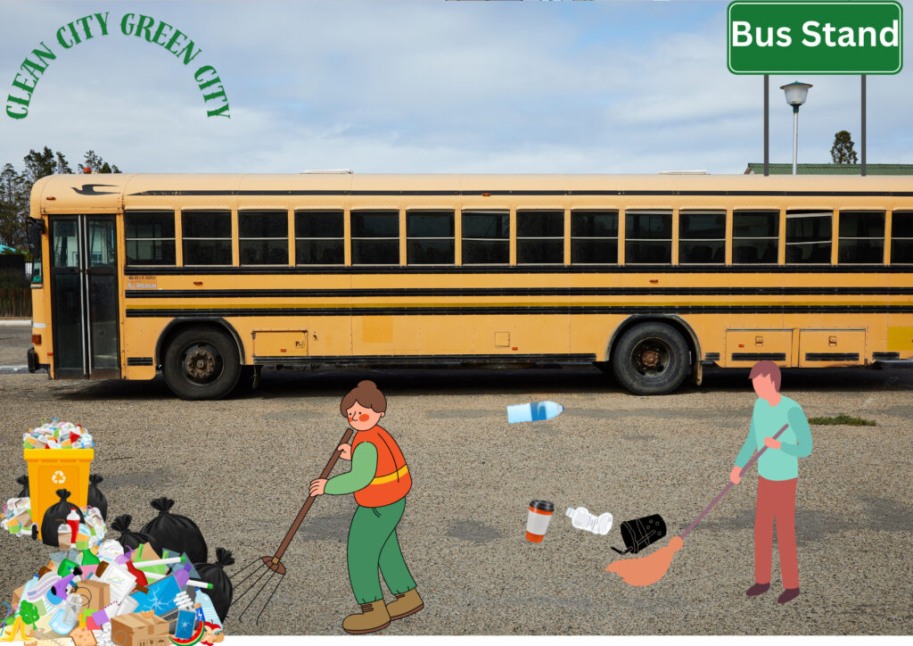 Beautiful School Competition Swachh Bharat Drawing/clean India school competition drawing Ideas clean india school competition swachh bharat drawing on Bus Stand