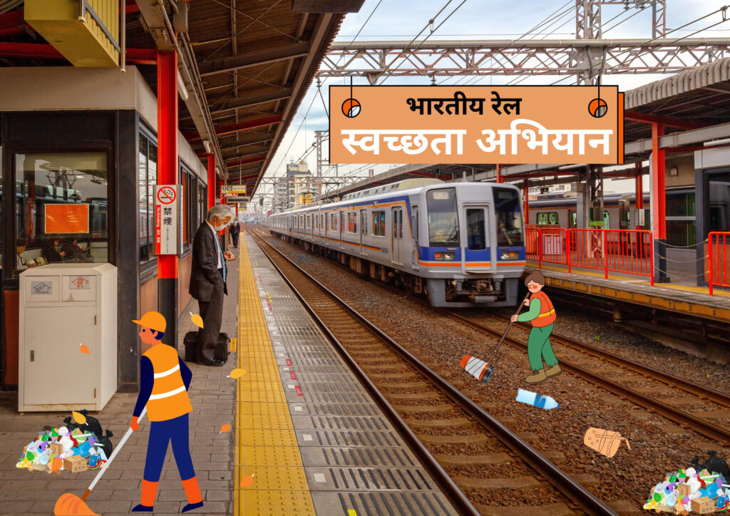Beautiful School Competition Swachh Bharat Drawing/clean India school competition drawing Ideas Swachchh Bharat Abhiyan in a Railway Station painting for school competition idea